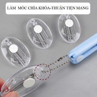 Dao dọc giấy mini/ Dao dọc M&G mini trong suốt dụng cụ văn phòng phẩm đáng yêu có lỗ để móc chìa khóa