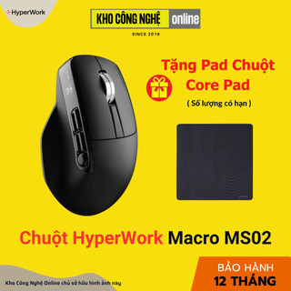  Chuột không dây HyperWork Macro MS02  Thiết kế công thái học Tích hợp màn hình Switch Silent  