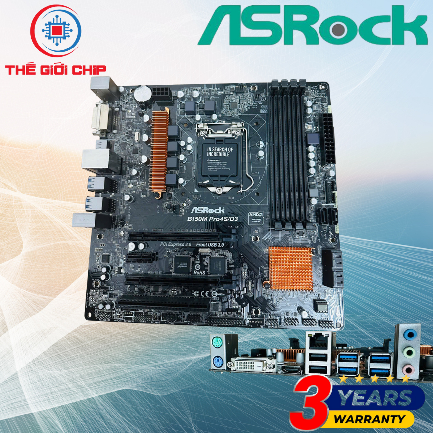 Mainboard (Bo mạch chính) Asrock B150M Pro4/D3*Pro4S/D3 (4/khe DDR30) I like new Box  Bảo hành 36 th