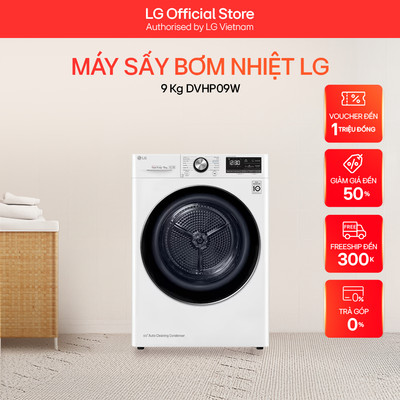 [Outlet S2] Máy sấy bơm nhiệt LG 9 Kg DVHP09W / DVHP09B - Miễn Phí Lắp Đặt