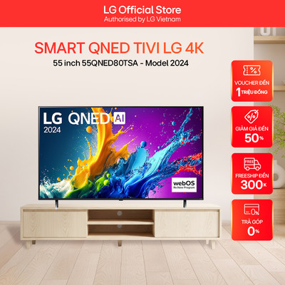 Smart QNED Tivi LG 55 inch 4K 55QNED80TSA - Model 2024