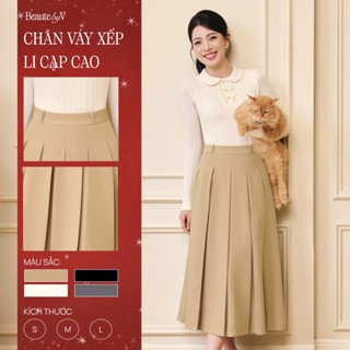   DEAL GIỜ VÀNG  Chân váy xếp ly nữ có đỉa sườn Jose Skirt BEAUTEBYV  KHÔNG KÈM THẮT LƯNG  