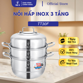 Bộ nồi hấp inox ĐÁY TỪ đa năng 3 tầng TT28F  kích thước 28-30cm -  Trường Thọ - lỗi 1 đổi 1
