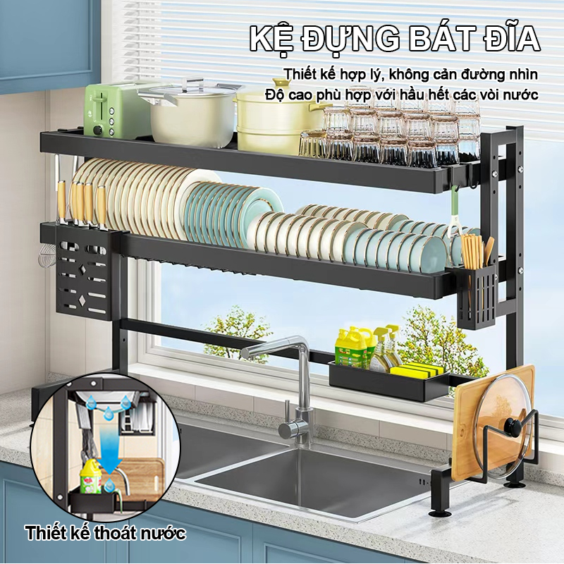 ​Kệ đựng bát đĩa Đa Năng Chất Lượng Cao 1/2 Tầng Kệ Đựng Bát Đĩa​ ​Kệ để bát đĩa, Giá Bát Nhỏ​ Trên 