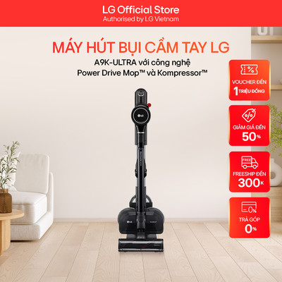 [XẢ HÀNG GIÁ SỐC] [Outlet S2] Máy hút bụi cầm tay LG A9K-ULTRA với công nghệ Power Drive Mop™ và Kompressor™