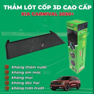 Thảm lót cốp ô tô Kia Carnival 2020-2026 3D nhựa TPE cao cấp Huvi