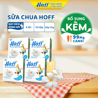  Sữa chua trẻ em HOFF vị Nguyên bản hỗ trợ hệ tiêu hoá cho bé từ 6 tháng tuổi - 4 Lốc  16 hộp x 55g  