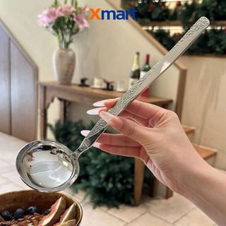 Muôi canh inox Chockmen vân Tweed múc canh, chia thức ăn, trang trí bàn ăn C260