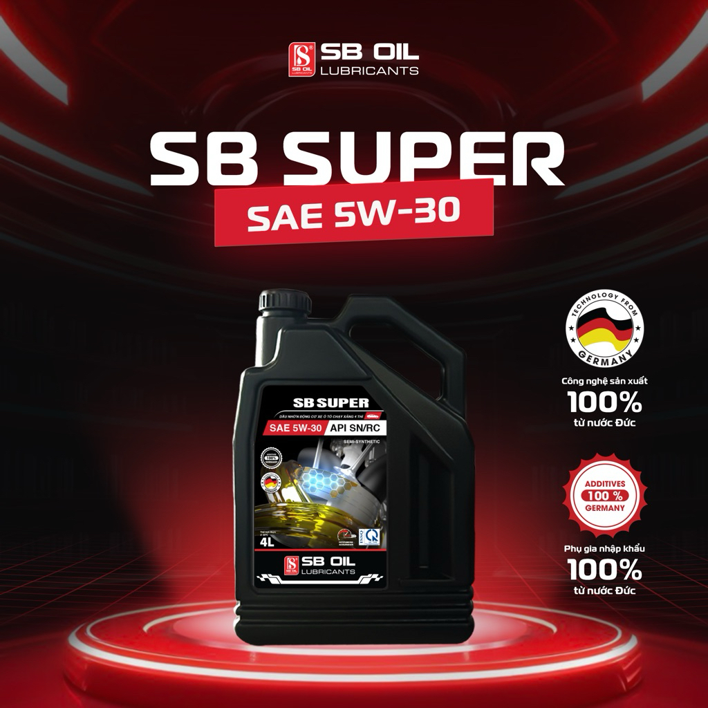 Dầu Động Cơ Ô Tô SB OIL Super 5W30 API SN/RC Turbo Can 4L