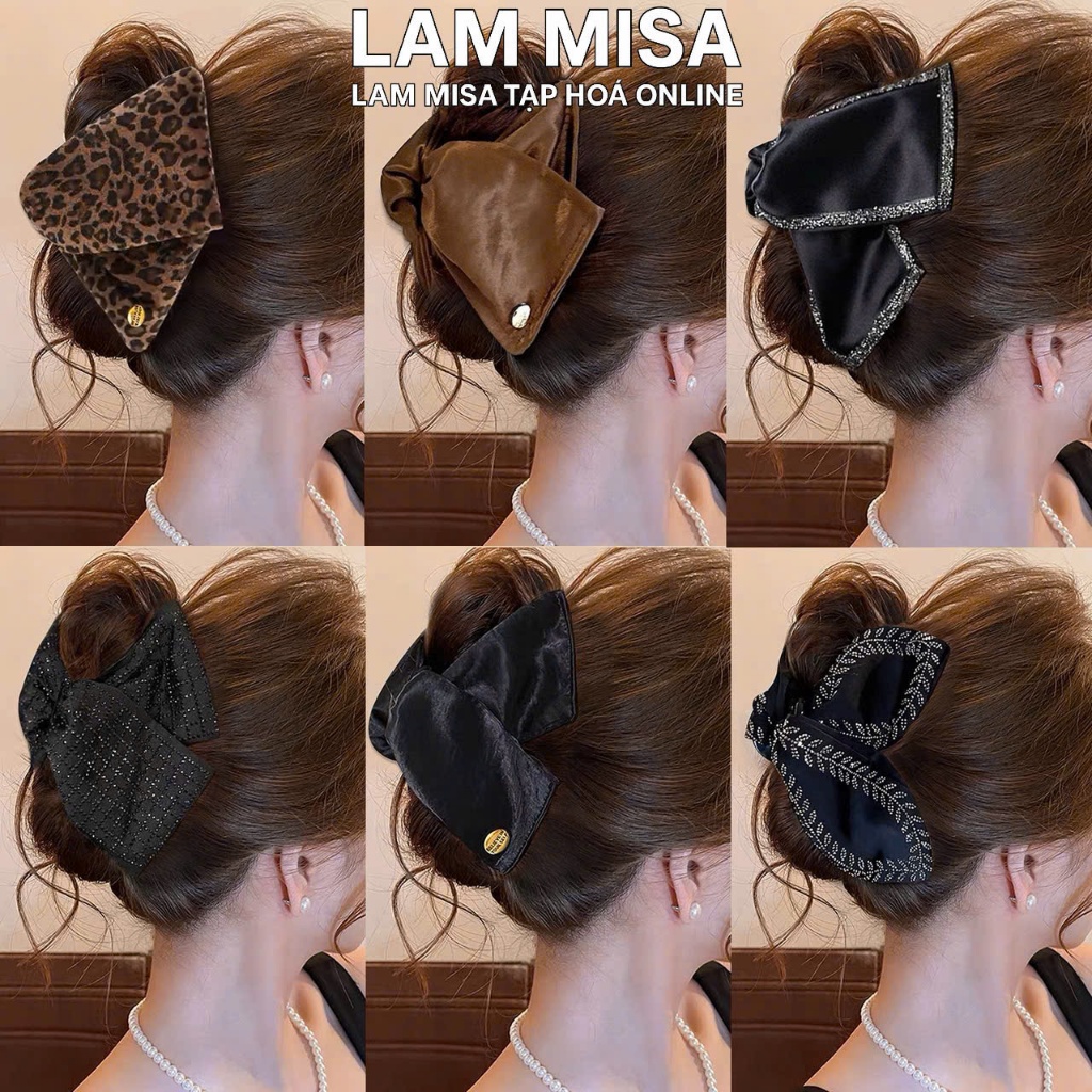 Kẹp Tóc Nơ Tam Giác Cao Cấp – LAM MISA Phụ Kiện Kẹp Tóc Dự Tiệc Sang Chảnh,Nhiều Mẫu Đẹp Hot Trend