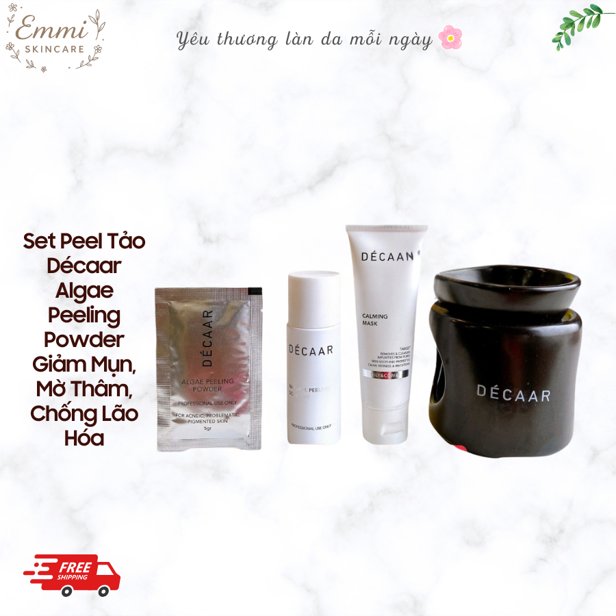Set Peel Tảo Décaar Algae Peeling Powder Giảm Mụn, Mờ Thâm, Chống Lão Hóa