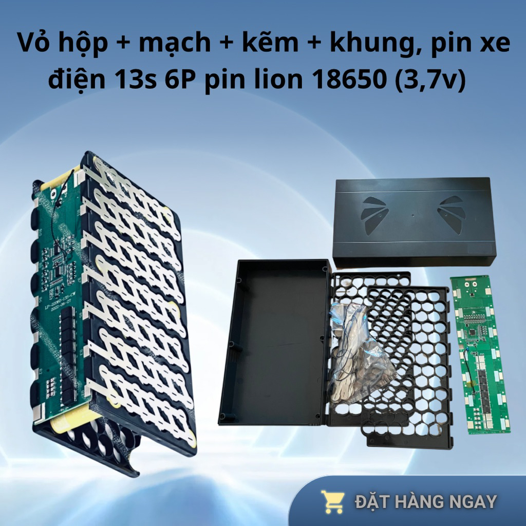 Vỏ hộp + mạch + kẽm + khung, pin xe điện 13s 6P pin lion 18650