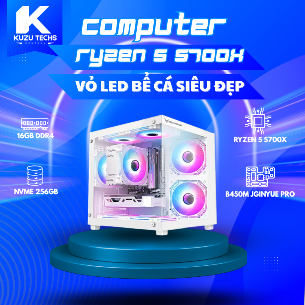 Bộ PC GAMING CỰC MẠNH CHIẾN MỌI GAME Ryzen 7 5700X | Main A520-K ASUS | ram 16G DDR4 | NVME 256GB