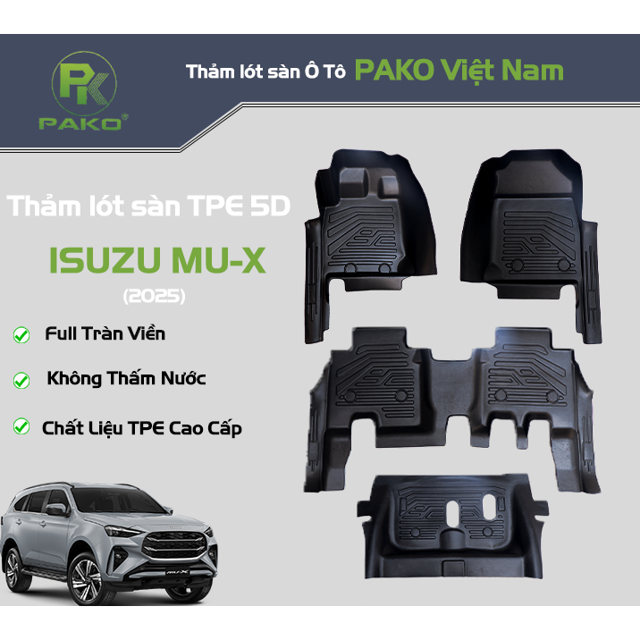 [Pako] Isuzu MU-X [2019-2025]-Thảm lót sàn ô tô TPE