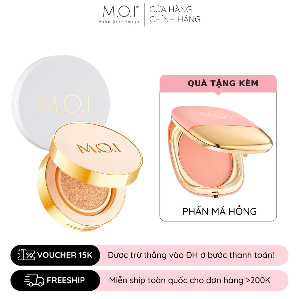 (DEAL GIỚI HẠN) Combo phấn nước M.O.I Premium Baby Skin Cushion và phấn phủ kiềm dầu M.O.I Baby Skin