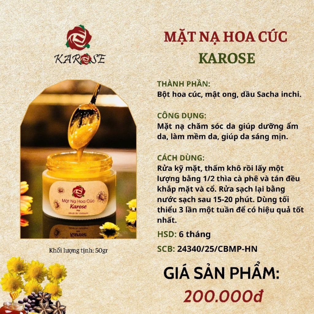 Mặt Nạ Hoa Cúc Karose