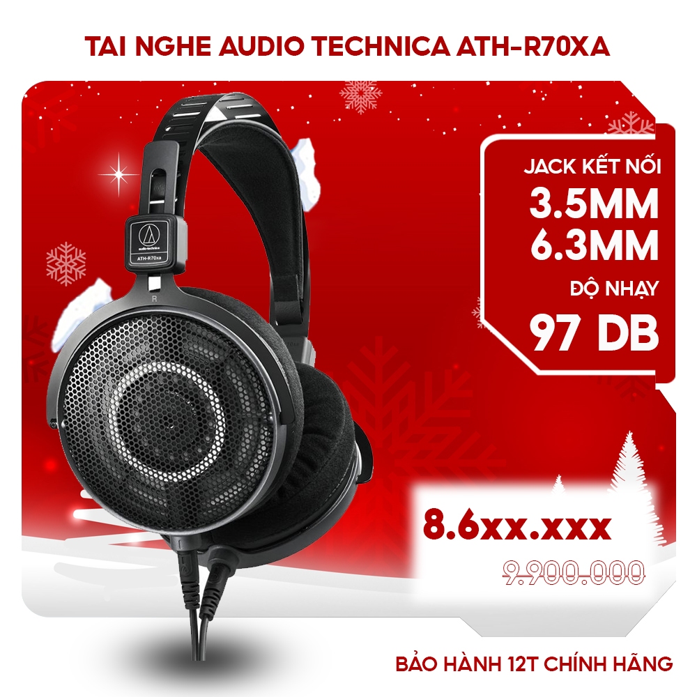 Tai Nghe Chụp Tai Audio Technica ATH-R70xa Choàng Đầu On Ear Có Dây Thời Trang Cổ Điển Cao Cấp Jack 