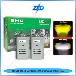  Đèn LED Trợ Sáng Bi Cầu D1 BMU - 30W Cos Vàng Pha Trắng Lắp Xe Máy Oto 12.24V Chống Nước IP68 - BH 1 Năm 