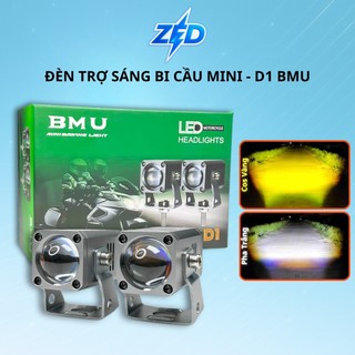 Đèn LED Trợ Sáng Bi Cầu Mini D1 BMU - 30W Cos Vàng Pha Trắng Lắp Xe Máy, ÔTô 12 24V Chống Nước IP68