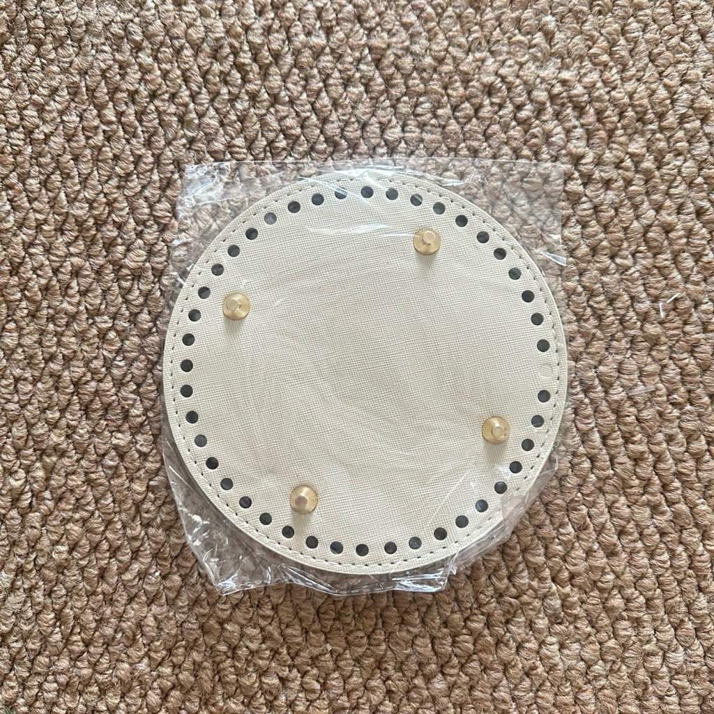 Đế tròn bằng da PU làm túi xách DIY (15x15cm)