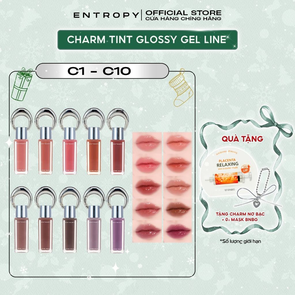  ENTROPY Son Charm Tint Glossy Gel Công Nghệ Gel Dưỡng Ẩm Nhiều Lớp Căng Mọng Bóng Như Makeup Filter 3.0g  1  