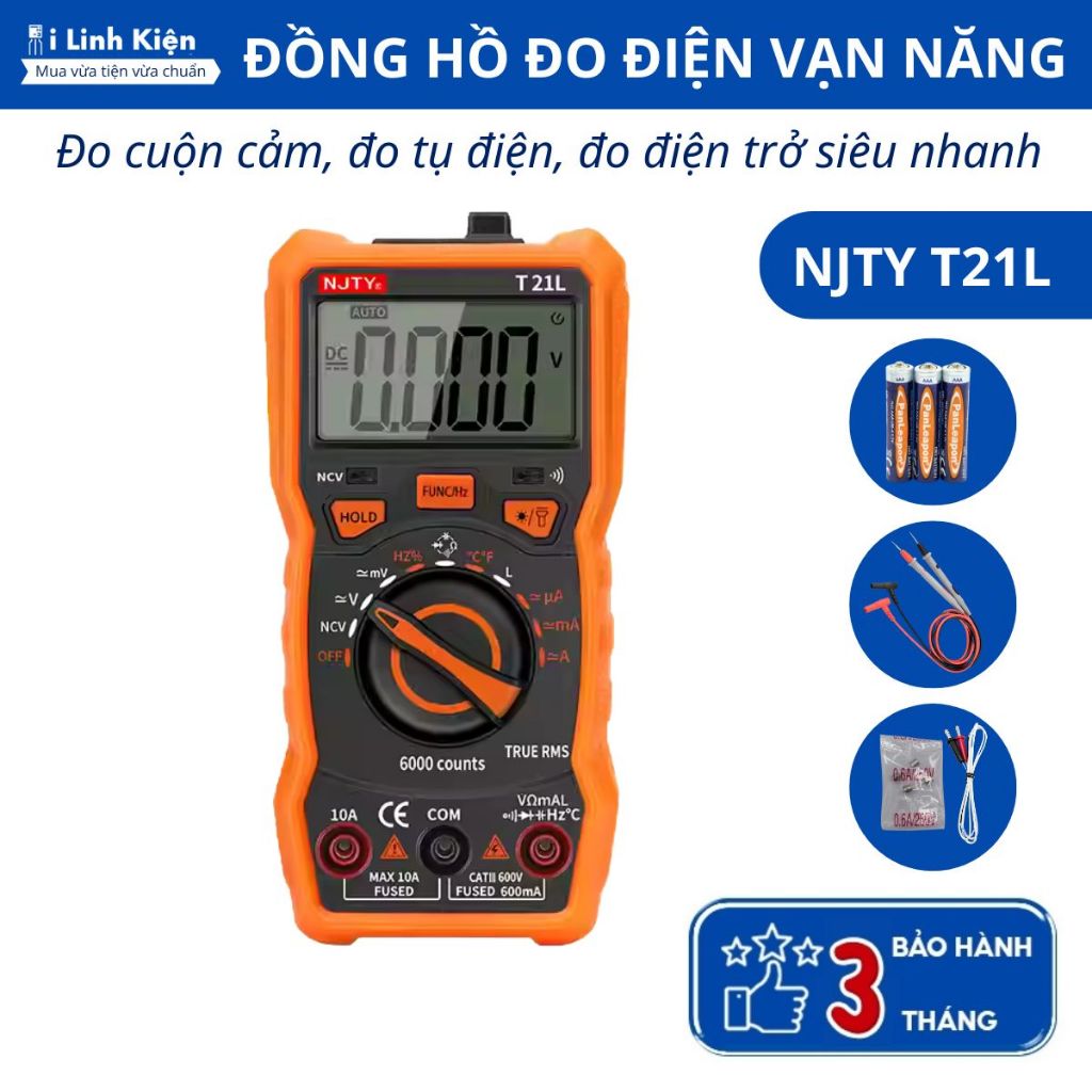 NJTY T21L Đồng hồ vạn năng đo điện đo cuộn cảm đo tụ siêu nhanh bền bỉ chất lượng cao ilinhkien