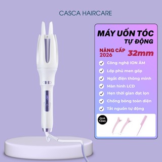  Máy uốn tóc xoăn lơi tự động Premium QH Lactus trục uốn 32mm uốn nhanh chống bỏng bằng lớp phủ men gốm cao cấp 2 chiều 