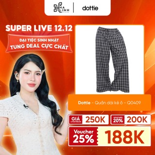   Võ Hà Linh x Dottie  DOTTIE - Quần dài kẻ ô - Đen - Q0409 