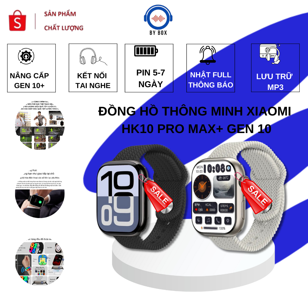 Đồng Hồ Thông Minh Xiaomi HK10 Pro Max+ Gen 10 – Nghe Gọi, Tải Nhạc MP3, Kết Nối Tai Nghe, Album Ảnh
