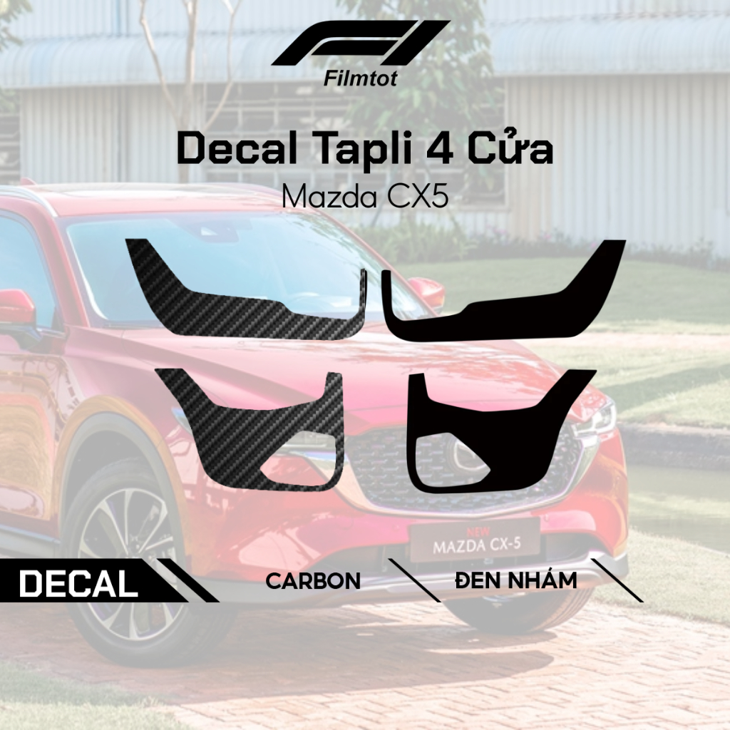 Miếng Dán Decal Tapli 4 Cửa Mazda CX5 18-25 - Chống Xước Cửa, Che Mờ Vết Xước Cũ, Phụ Kiện Mazda CX5
