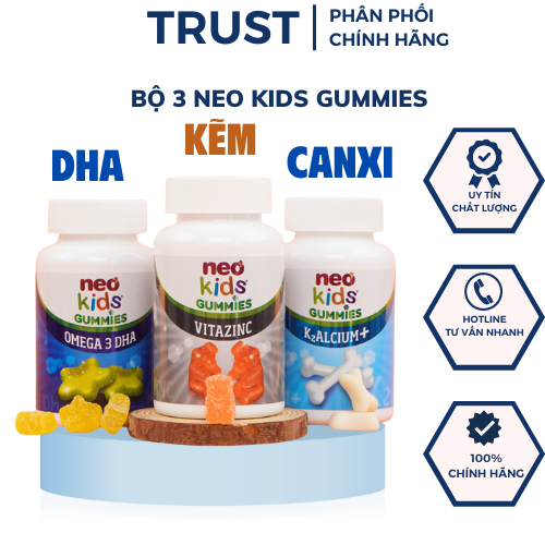 NEO KIDS GUMMIES, Neo kids gummies Canxi, Neo Kids gummies ZinC , Neo Kids gummies Omega 3 DHA