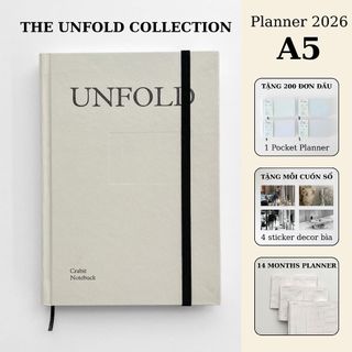  Sổ lịch lập kế hoạch 12 tháng planner 2026 sổ ghi chú sáng tạo Crabit The Unfold Collection 