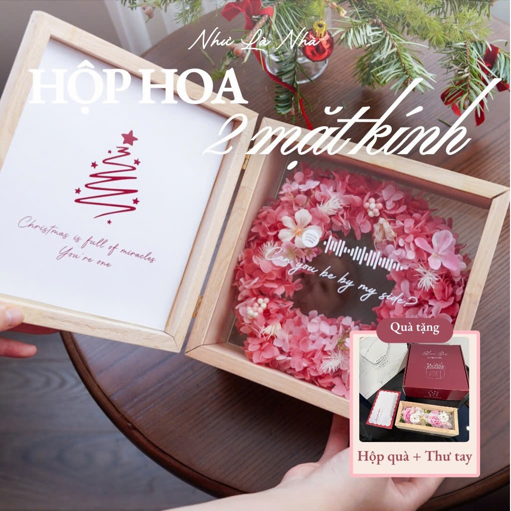 Hộp hoa 2 mặt kính "Enchanted Glass" | Như Là Nhà Bloom Box