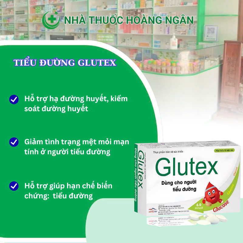 [Hộp 30 viên] Tiểu đường GLUTEX hỗ trợ chuyển hóa hạ đường huyết, ngăn ngừa biến chứng tiểu đường