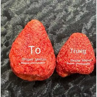  1Kg Dâu tây sấy giòn nguyên quả không đường ăn liền 