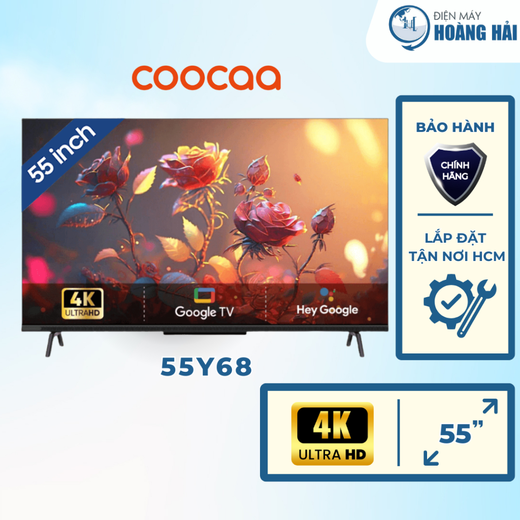 55Y68 | Google Tivi Coocaa 4K 55 Inch 55Y68 - Hàng chính hãng