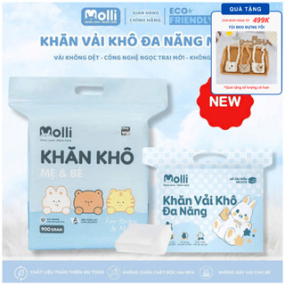Khăn vải khô đa năng Molli, Kichilachi dành cho mẹ và bé, thấm hút , mềm mại, an toàn