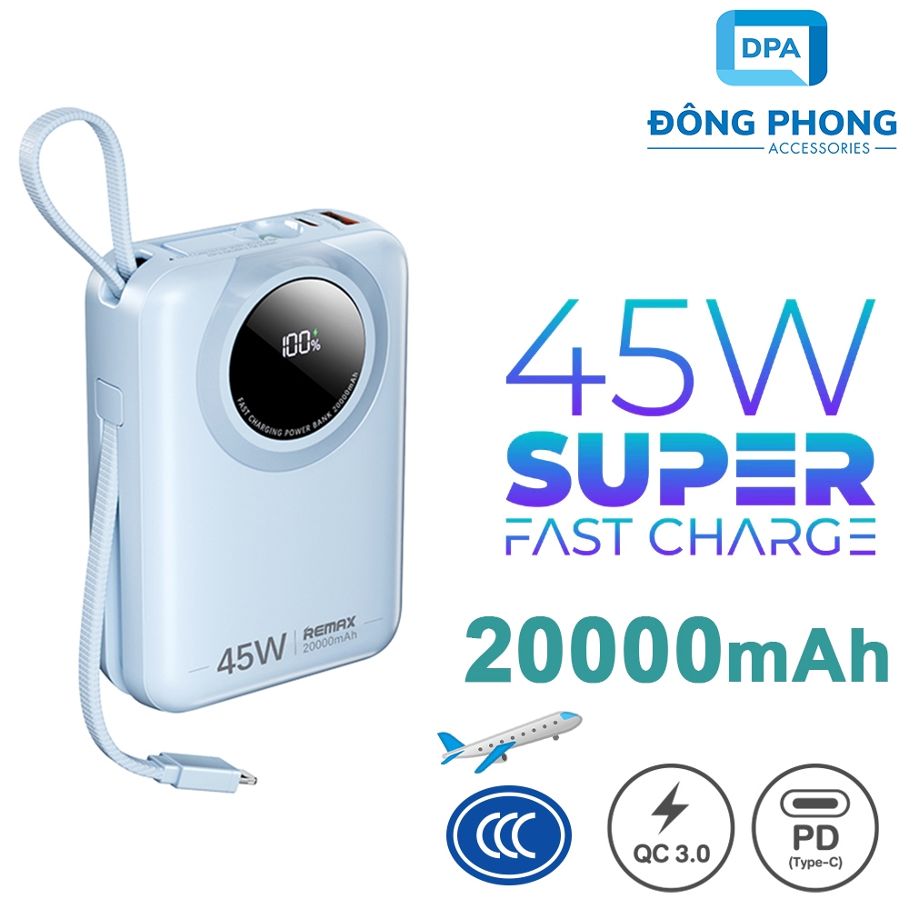Pin Dự Phòng 20000mAh Remax FC-02 Sạc Nhanh 45W Chính Hãng