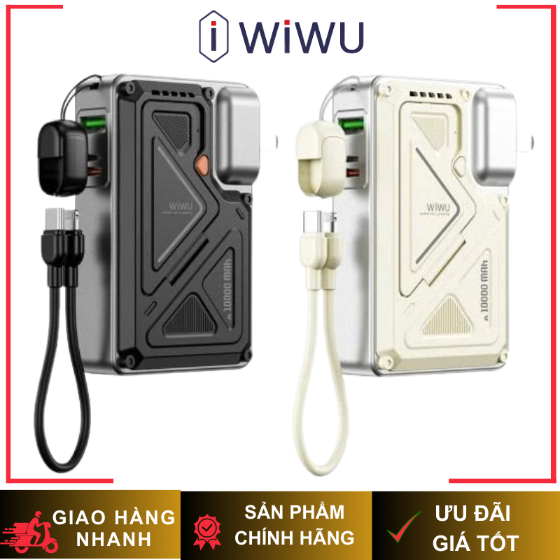 Pin Sạc Dự Phòng Sạc Nhanh 35W 10.000mAh WiWU Wi - P057 Sạc Không Dây 15W Chính Hãng