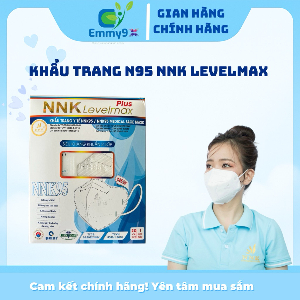 [Combo 60 cái-Mới] Khẩu trang N95 NNK 5 lớp (2lớp lọc kháng khuẩn+3 lớp vải Sms)-Emmy9x