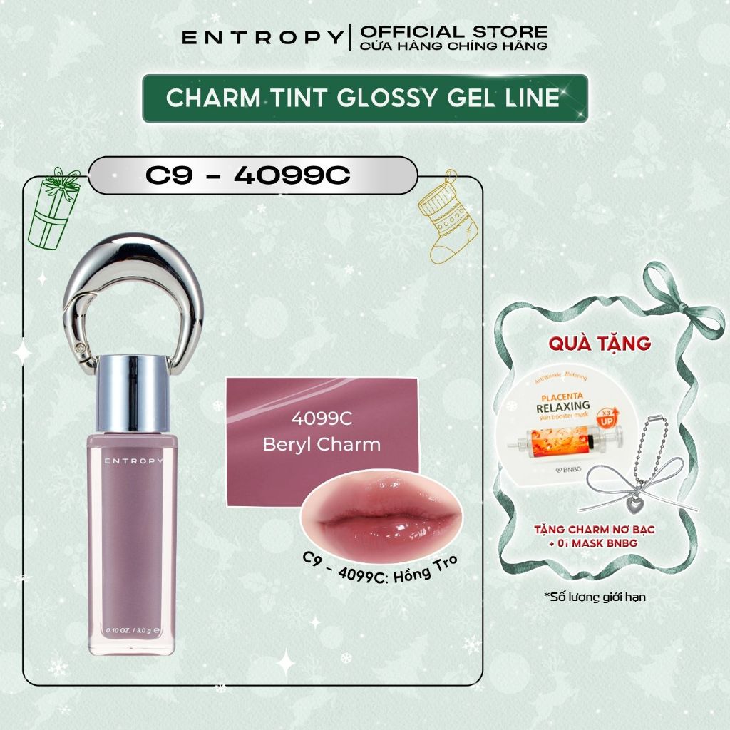 ENTROPY Beryl Charm- 4099C Son Charm Tint Glossy Gel Công Nghệ Gel Dưỡng Ẩm Nhiều Lớp Căng Mọng Bóng