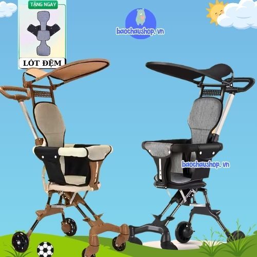 ⭐️[𝑴𝒊𝒆̂̃𝒏 𝑺𝒊́𝒑]Xe Đẩy Gấp Gọn Cho Bé Yêu, Bé Đi Du Lịch Đi Chơi Siêu Gọn Nhẹ-tặng miếng lót.