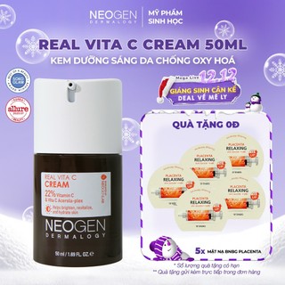   TẶNG 5 MẶT NẠ  Kem Vitamin C Dưỡng Sáng Mờ Thâm Mụn Chống Gốc Tự Do Neogen Dermalogy Real Vita C Cream 50ml 