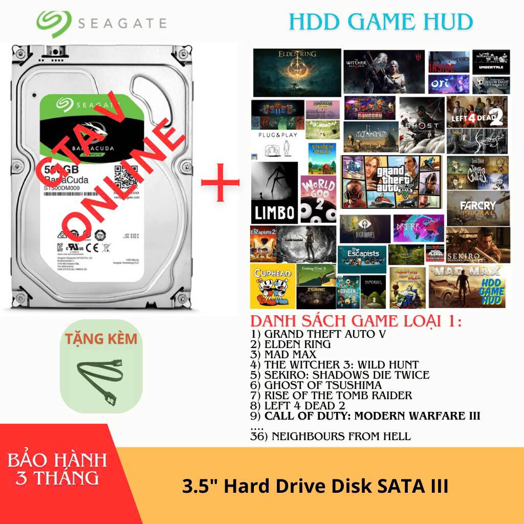 ổ cứng chứa game HDD 2.5&3.5, danh sách game 1-2-3-4, loại ổ WD SG…