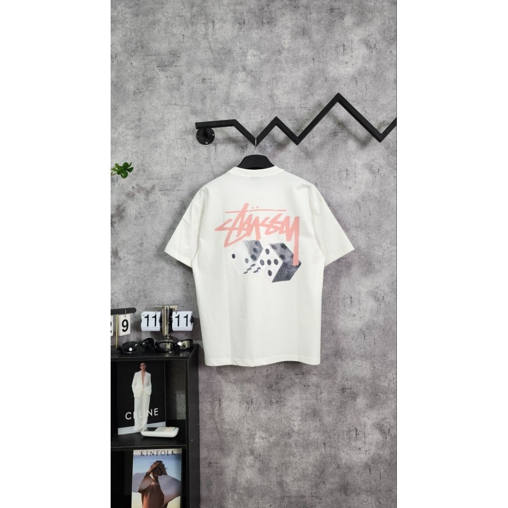 [ Ảnh Thật  ] Áo Thun Stussy Xúc Xắc Hồng Form Rộng Cá Tính 100% Cotton 2 Chiều Siêu Dày - Play Zone