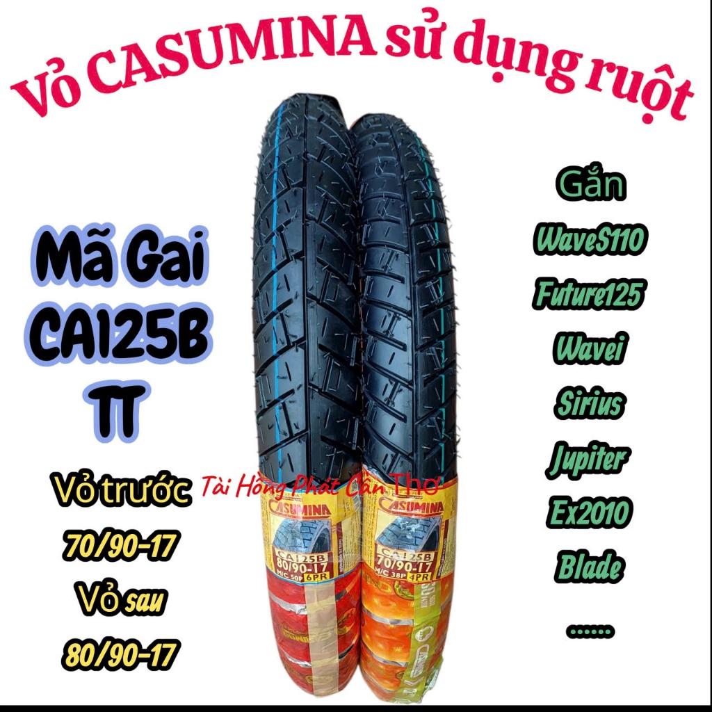 Vỏ Casumina Sử dụng ruột gắn Wave110, Fu125, Led, Ex10, Blade, Jupiter, Sirius, Raider Mã Gai CA125B