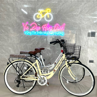 XE ĐẠP NỮ THỐNG NHẤT LD WE BARE BEARS 26inch - Líp 7 tốc độ (KM:Đèn+Lục Giác+Dầu xích+Bơm+Đệm+Khóa+Giỏ+Chuông+Để Chân)
