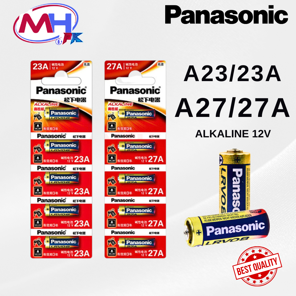 Pin Panasonic 23A/27A,pin alkaline A23/A27 12V,cho điều khiển cửa cuốn,chìa khóa điện, chuông cửa,ch