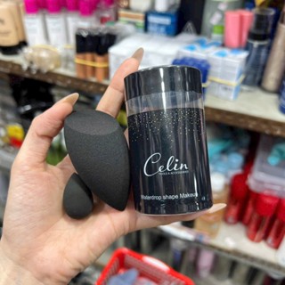  Bông Mút Đánh Kem Nền Celin Đen Đầu Xéo 1lớn+1nhỏ  