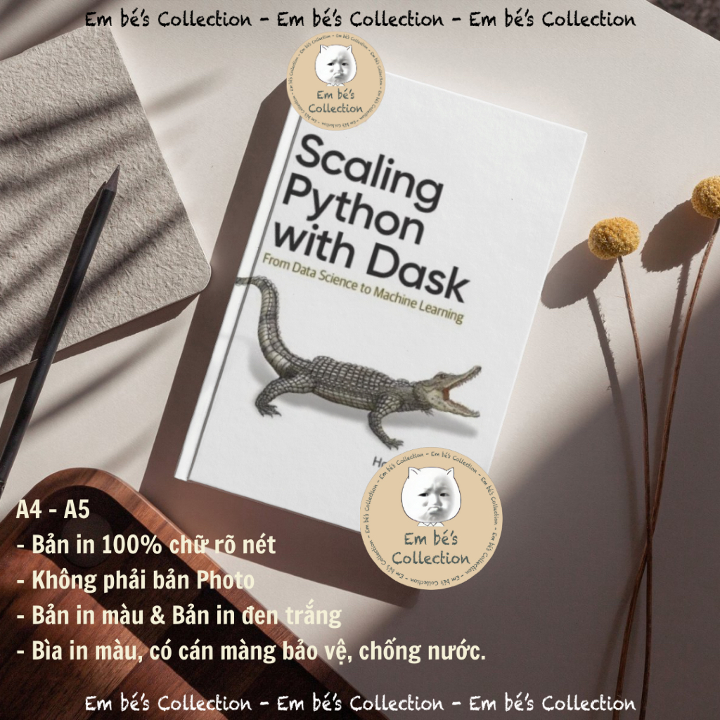 Scaling Python with Dask. A4-A5. Bìa in màu cán màng